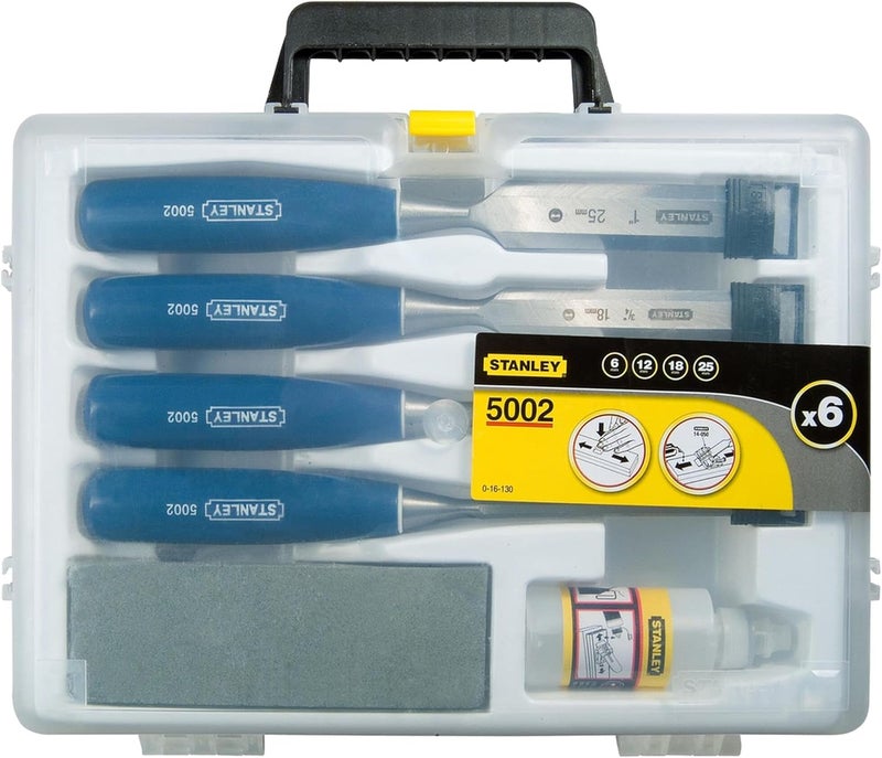 Stanley 4 Piece Chisel Set with High Carbon Steel Blades and Sharpening Stone - Image 4
